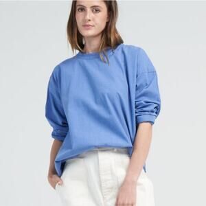 Girls of Dust Gardener Smock Linen Poplin Blue Medium